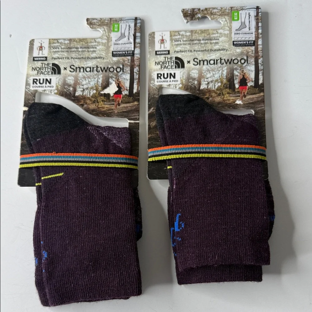 Smartwool X The North Face Run Zero Cushion Wool Blend Socks Bordeaux Medium